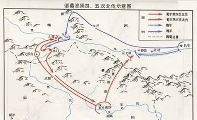 诸葛亮第四、五次北伐示意图 猪队友还是无间道?第四次北伐失败真相论